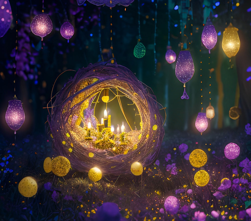 Fox Magic Forest Evening Vinyl/Fabric Photography Backdrop