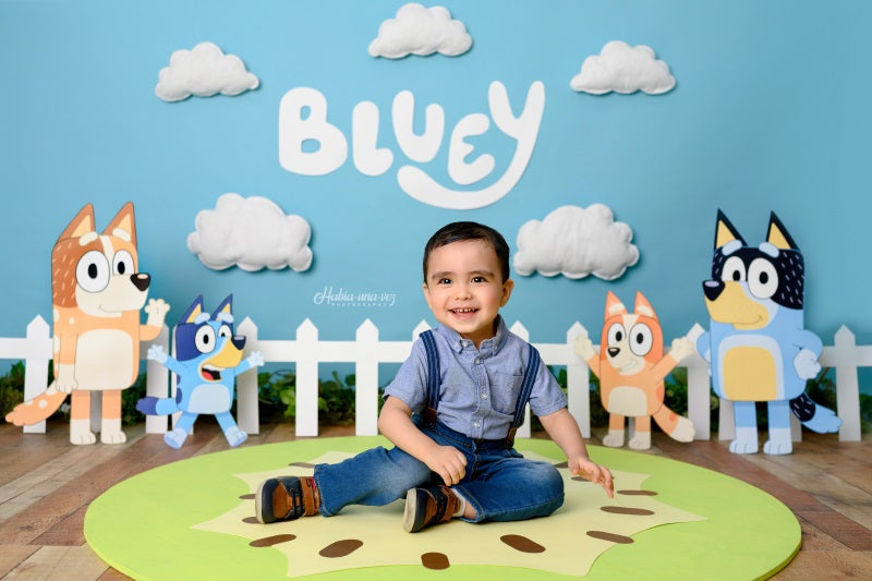 Fox Bluey Chilli Bandit Bingo Heeler Kiwi Vinyl/Fabric Backdrop Designed by Claudia Uribe