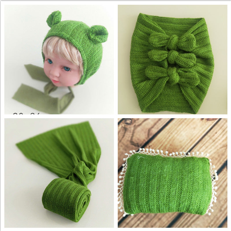Fox Knit Newborn Baby Wraps 4 pcs Set Photo Prop - Foxbackdrop