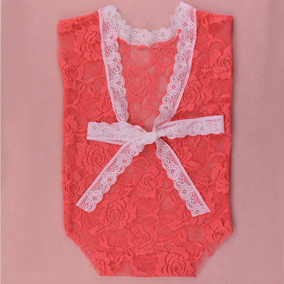 Fox Newborn Baby Clothing Outfits Deep V Leak back Lace Bodysuit - Foxbackdrop