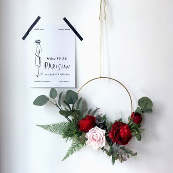 Fox Artificial Flower Rose Garland Wall Iron Ring Decoration Photo studio - Foxbackdrop