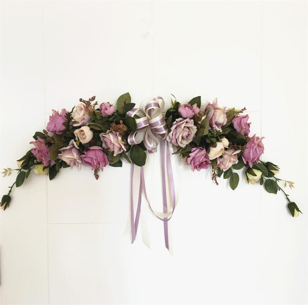 Fox Simulation Rose Garland Bowknot Wall Decoration Photo studio - Foxbackdrop