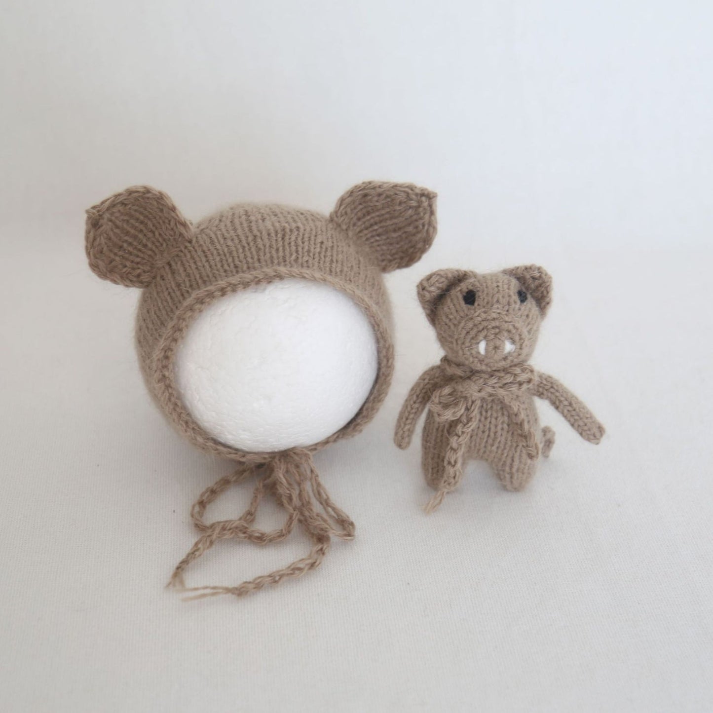 Fox 2pcs SMink Fleece Hat and Doll Newborn Photo Studio Props