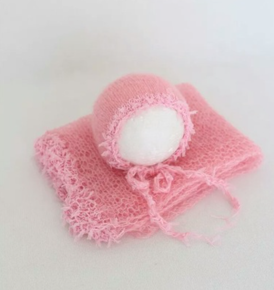 Fox 40x80cm 2pcs Newborn Baby Yarn Edge Wrap Hat for Photography - Foxbackdrop