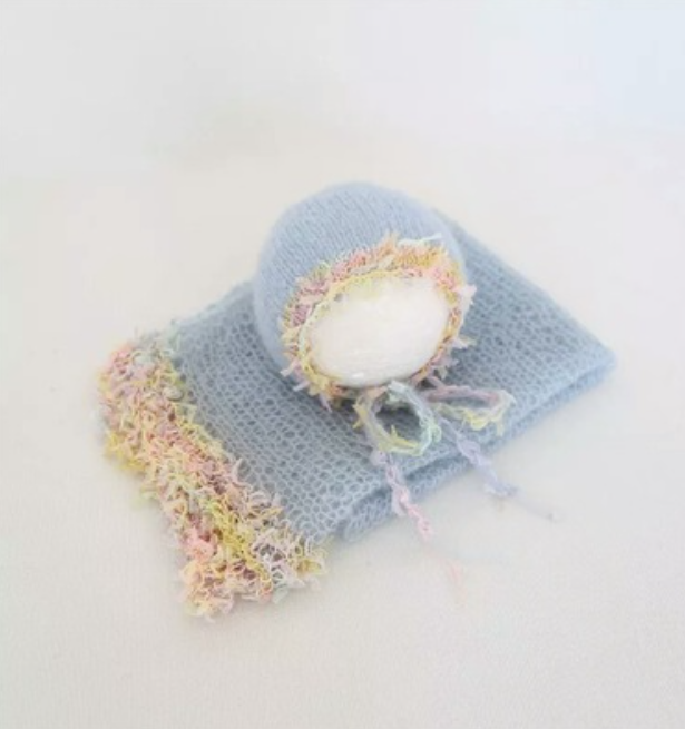 Fox 40x80cm 2pcs Newborn Baby Yarn Edge Wrap Hat for Photography - Foxbackdrop