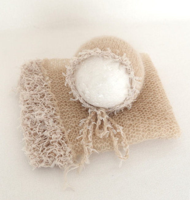 Fox 40x80cm 2pcs Newborn Baby Yarn Edge Wrap Hat for Photography - Foxbackdrop