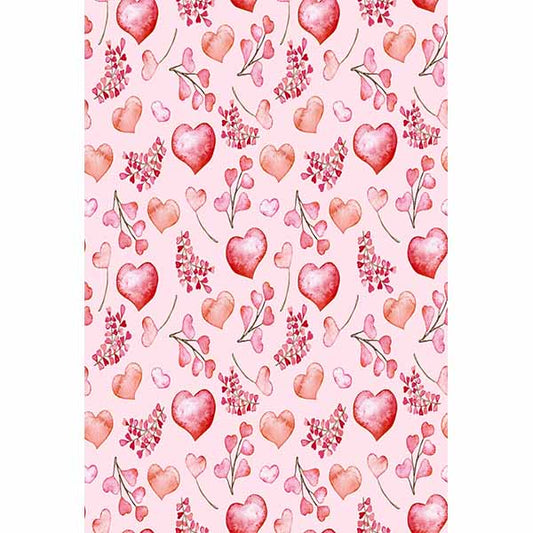 Fox Rolled Vinyl Pink Flowers Valentine's Day Backdrops - Foxbackdrop