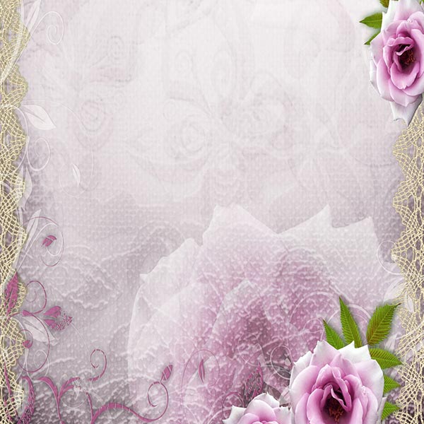 Fox Rolled Pink Flowers Lace Vinyl Photos Backdrop - Foxbackdrop