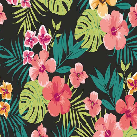 Fox Rolled Cartoon Flowers Vinyl Photo Studio Backdrop - Foxbackdrop