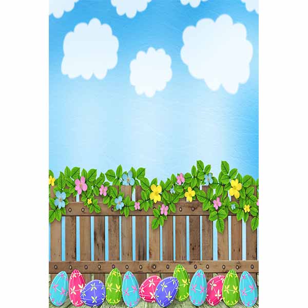 Fox Rolled Vinyl Eggs Sky Easter Photography Backdrop - Foxbackdrop