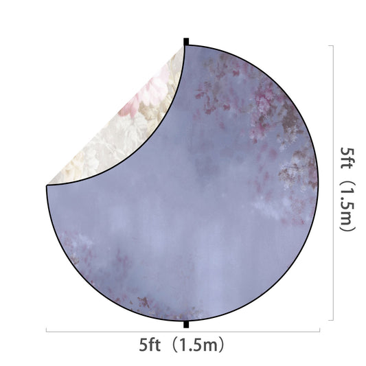 Fox Lilac / Retro Flowers Collapsible Photography Backdrop 5x5ft(1.5x1.5m) - Foxbackdrop