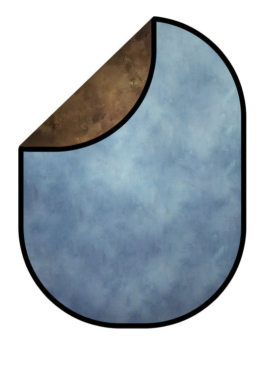 Fox Brown Oil Painting/Blue Texture Collapsible Backdrop Photography 5X6.5ft(1.5x2m) - Foxbackdrop