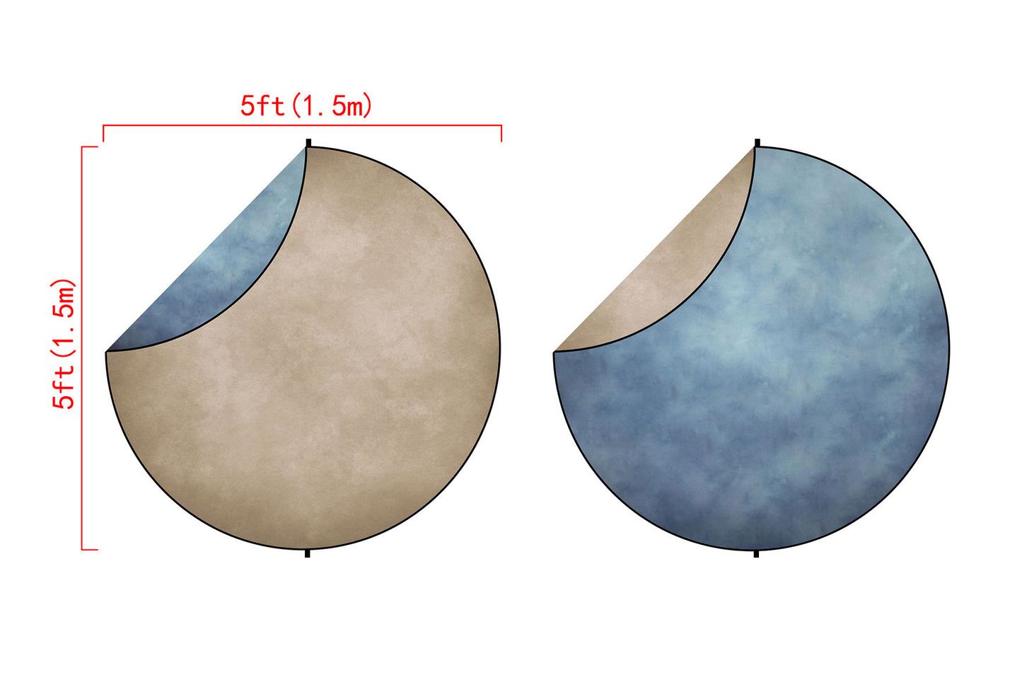 Fox Abstract Blue/Champagne Collapsible Photography Backdrop 5x5ft(1.5x1.5m) - Foxbackdrop