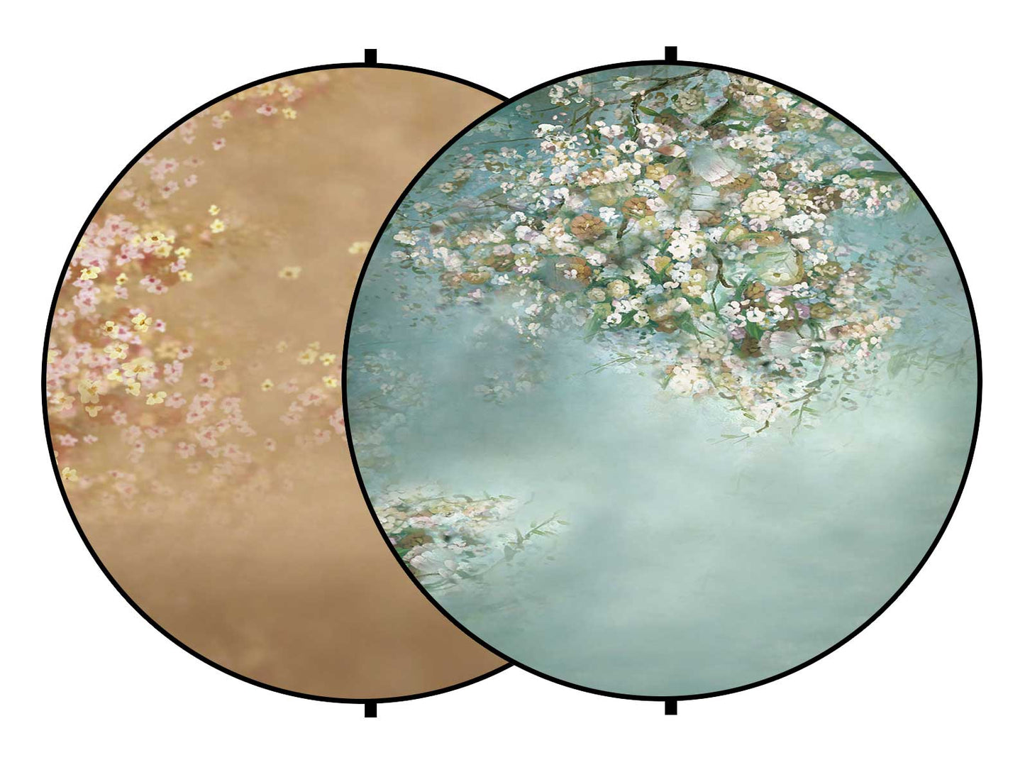 Fox Brown/ Green Flowers Collapsible Photography Backdrop 5x5ft(1.5x1.5m) - Foxbackdrop