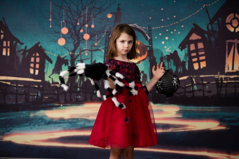 Fox Roll Halloween Night Waterproof Vinyl Backdrop