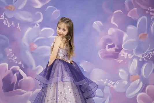 Fox Purple Flower Portrait photography Floral Photos Vinyl Backdrop