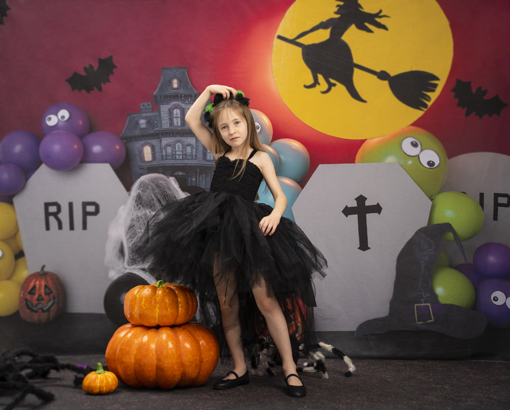 Fox Halloween Cartoon Castle Vinyl/Fabric Backdrop Designed by Blanca Perez