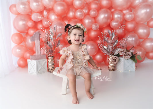 Fox Rolled Cake Smash Birthday Vinyl Backdrop Design by Kali - Foxbackdrop