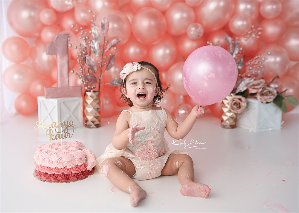 Fox Rolled Cake Smash Birthday Vinyl Backdrop Design by Kali - Foxbackdrop
