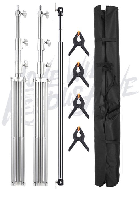 Fox 3x2.8m Stainless Steel Equipment Framework Telescopic Stand Adjustable Photographic Backdrop Display Stand - Foxbackdrop
