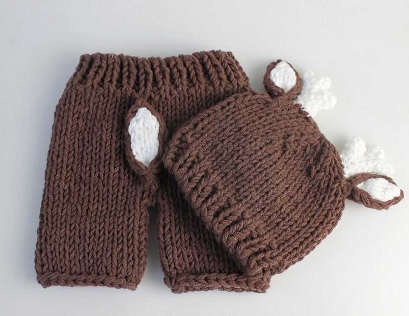 Fox 2 pcs Newborn Coffee Outfits for photoshoot - Foxbackdrop
