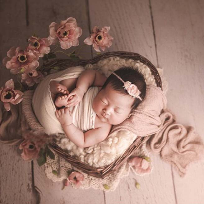 Fox Heart-shaped Basket for Newborn Photo Props