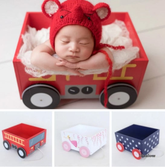 Fox Wooden Cars for Newborn Photo Props - Foxbackdrop