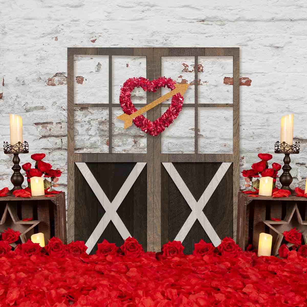 Fox Rolled Valentine's Day Vinyl Photography Backdrop - Foxbackdrop