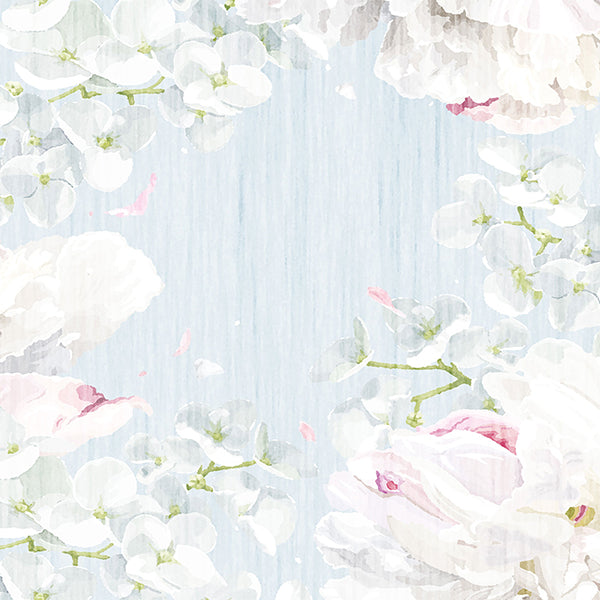 Fox Rolled White Flowers Vinyl Photography Backdrop - Foxbackdrop