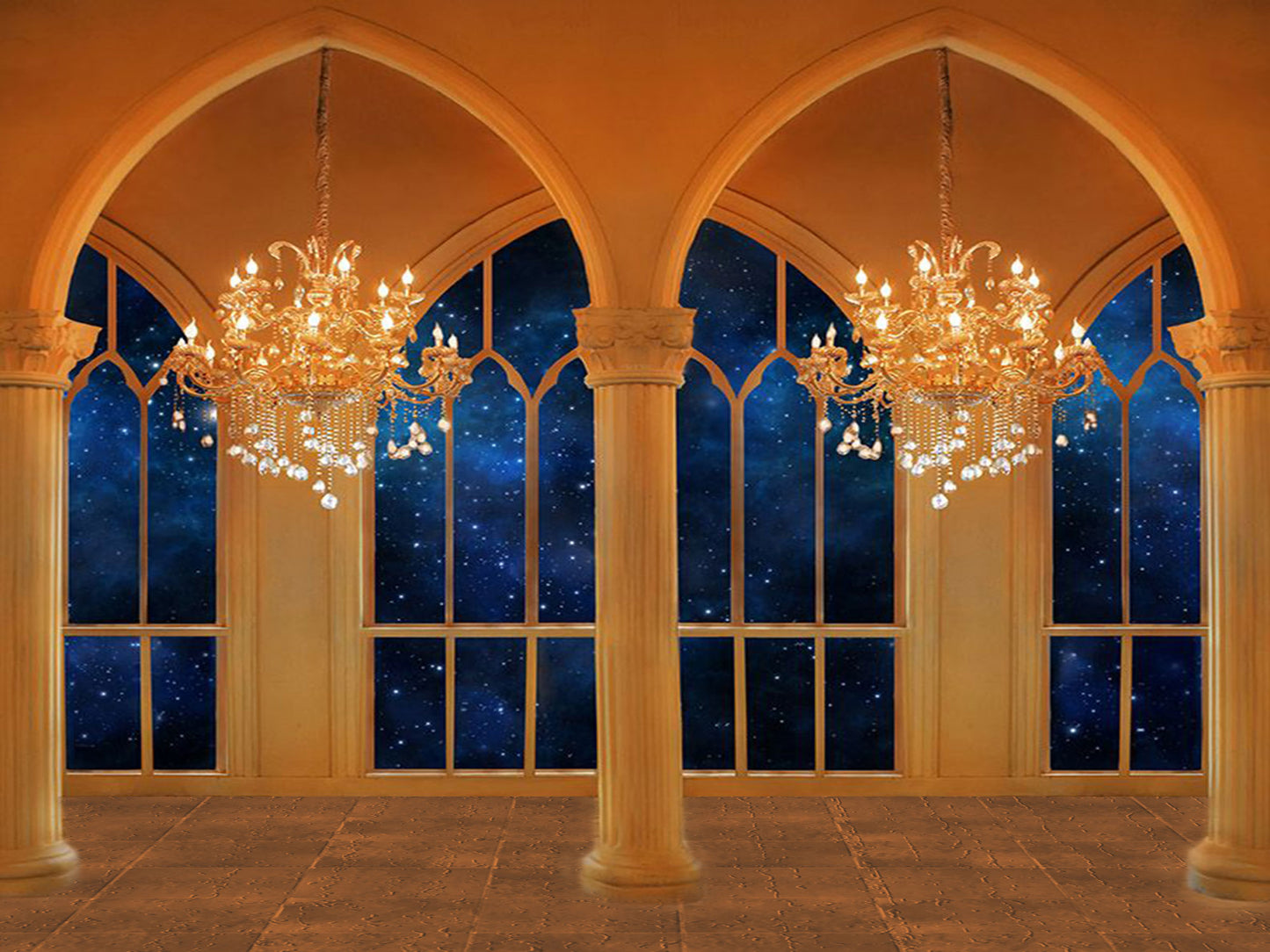 Fox Indoor Chandelier Retro Vinyl Photos Backdrop - Foxbackdrop