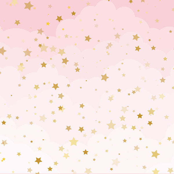 Fox Pink Background with Golden Stars Vinyl Backdrop - Foxbackdrop
