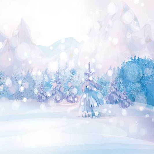 Fox Rolled Winter Snow Vinyl Photo Studio Backdrop - Foxbackdrop