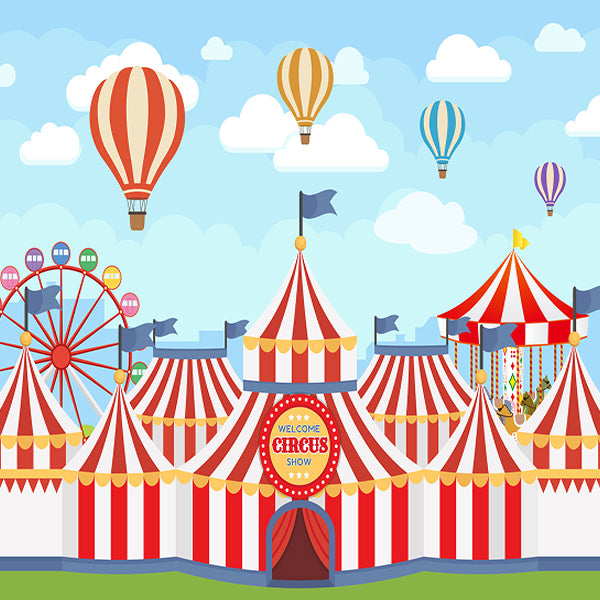 Fox Carnival Show for Children Vinyl Backdrop - Foxbackdrop