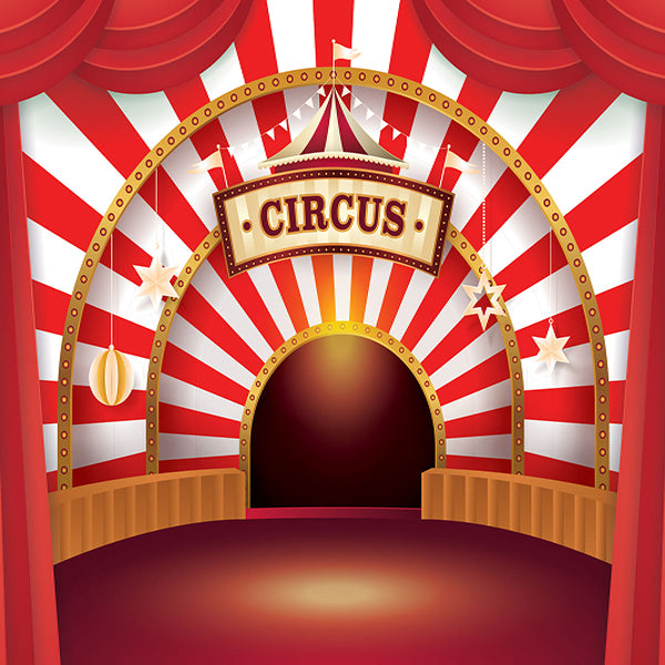 Fox Circus Performance Stage Vinyl Backdrop - Foxbackdrop