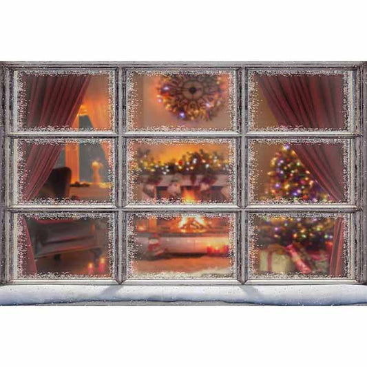 Fox Rolled Outdoor Christmas Vinyl Photos Backdrop - Foxbackdrop