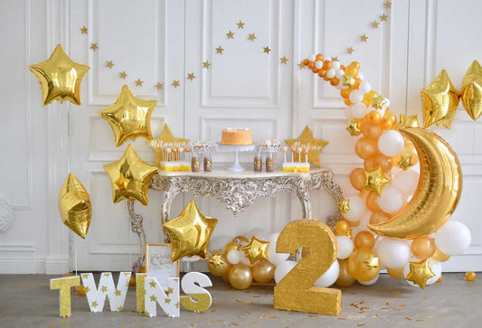 Fox Rolled Golden Cake Smash Kids Birthday Vinyl Backdrop - Foxbackdrop