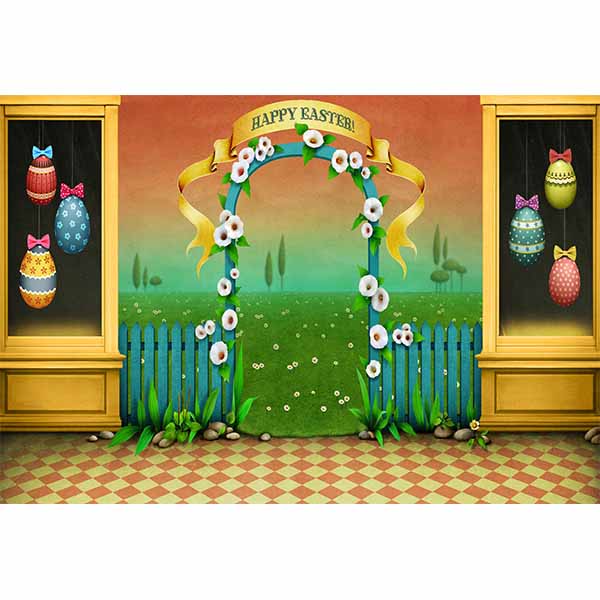 Fox Rolled Colorful Eggs Vinyl Photography Backdrop - Foxbackdrop
