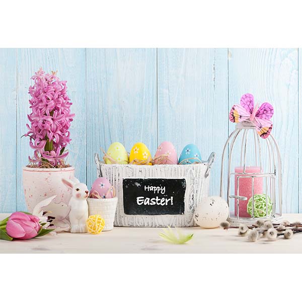 Fox Rolled Flowers Eggs Vinyl Photography Backdrop - Foxbackdrop