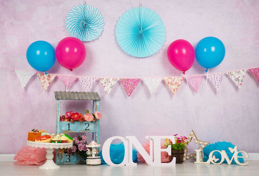 Fox Rolled Children Birthday Cake Smash Vinyl Backdrop - Foxbackdrop