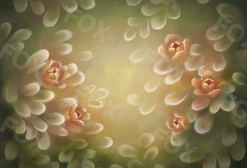 Fox Rolled Fine Art Flowers Vinyl Floral Backdrop - Foxbackdrop