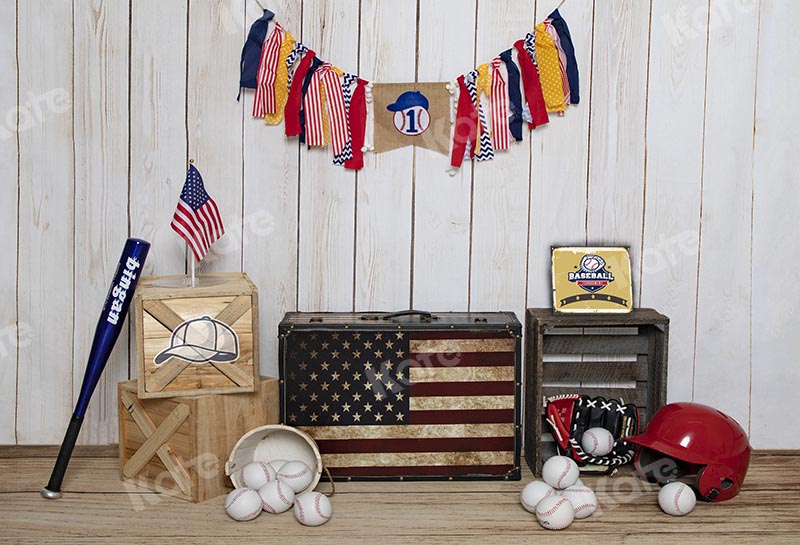 Fox 4 of July American Flag Vinyl Independence Backdrop - Foxbackdrop