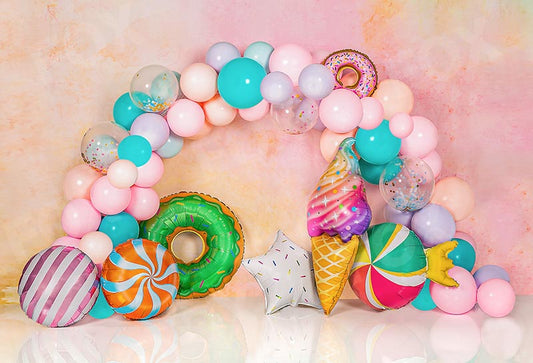 Fox Summer Pink Balloons Birthday Vinyl Photography Backdrop Designed by Jia Chan - Foxbackdrop