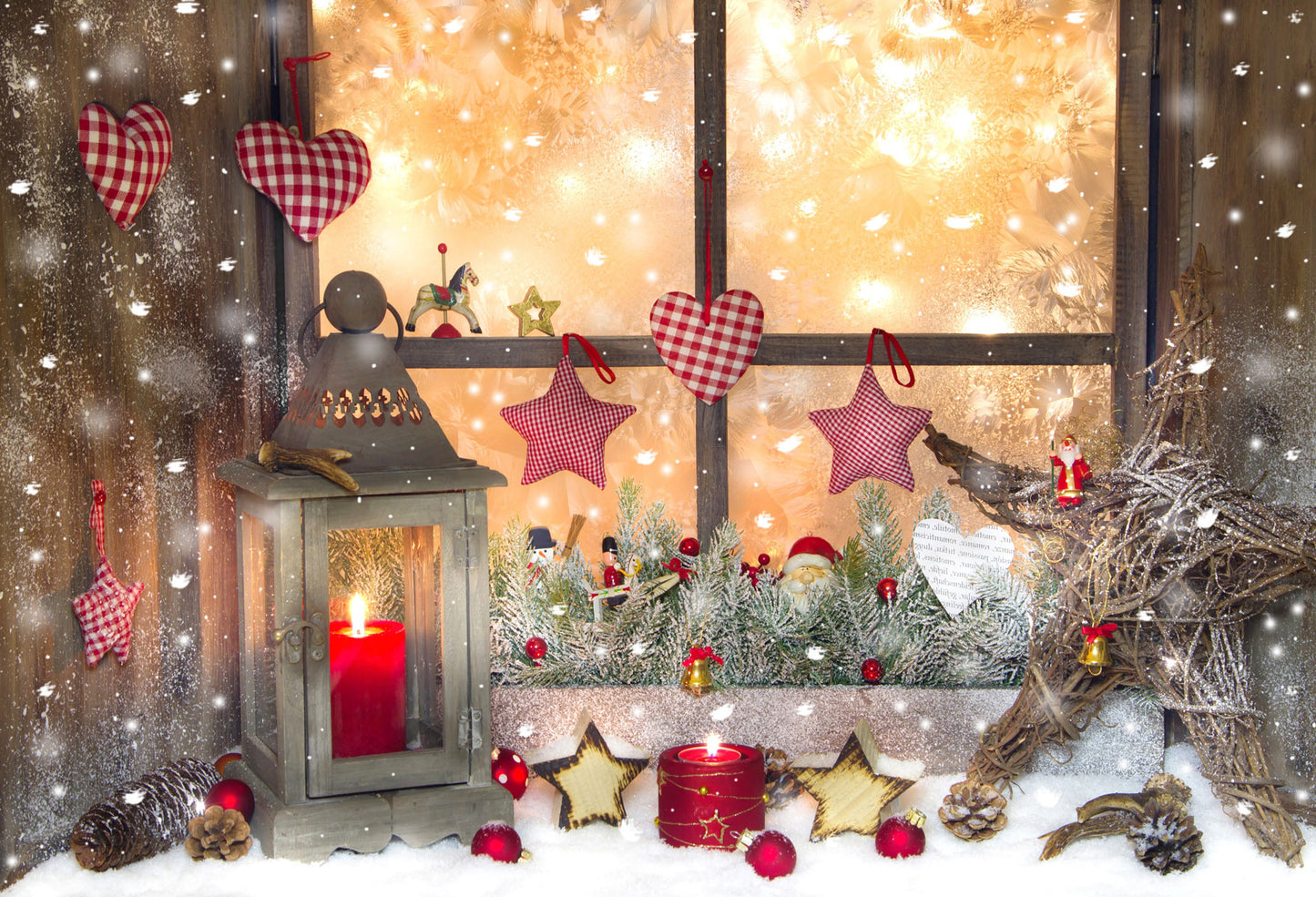 Fox Roll Christmas Party Vinyl Thick Backdrop for Photography - Foxbackdrop
