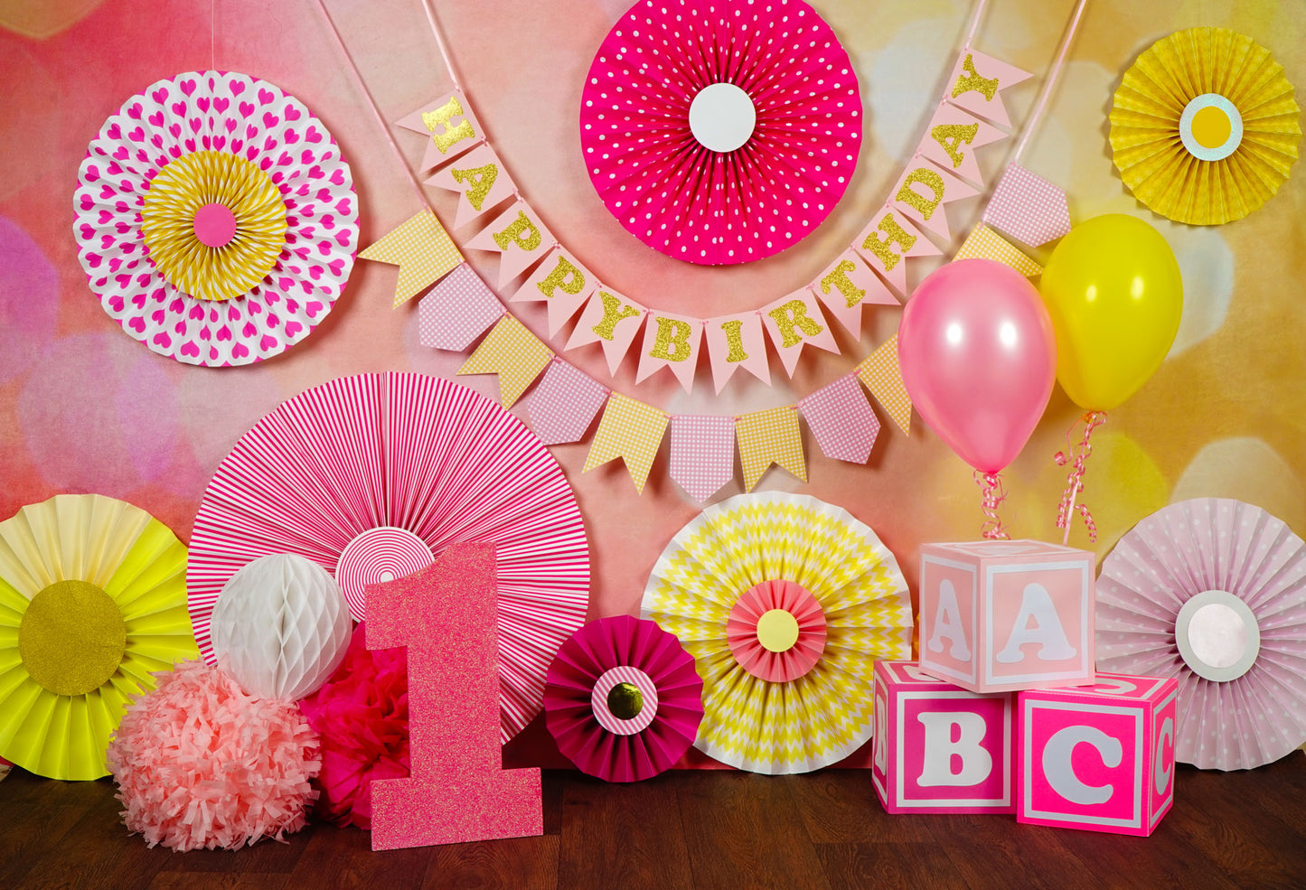 Fox Children Birthday Cakesmash Rolled Vinyl Backdrop - Foxbackdrop