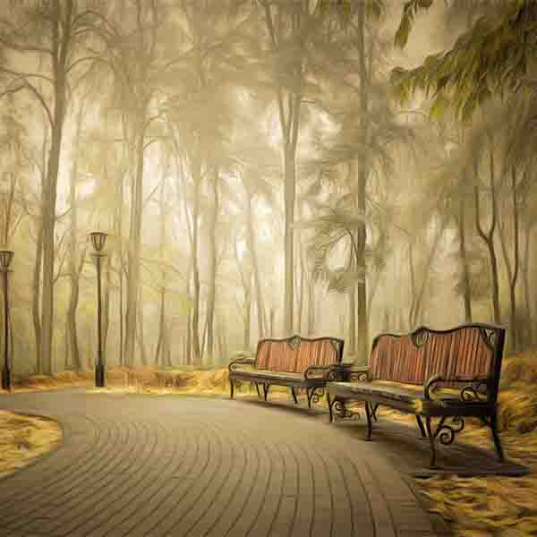 Fox Rolled Fall Park Vinyl Photography Backdrop - Foxbackdrop