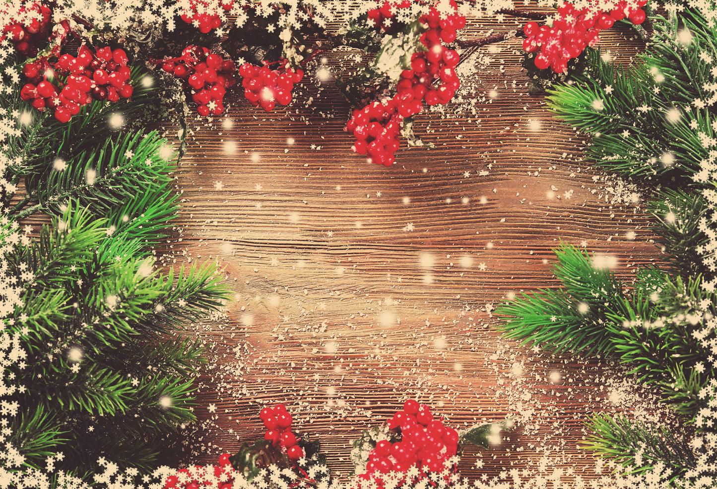 Fox Christmas Party Vinyl Photography Backdrop - Foxbackdrop
