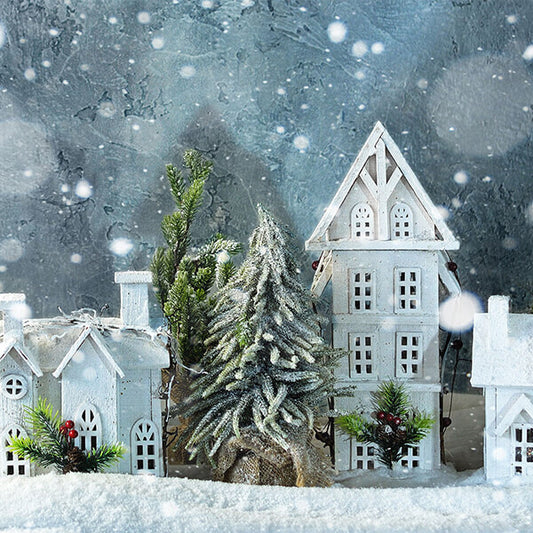 Fox Rolled Winter Christmas Rolled Vinyl Backdrops - Foxbackdrop