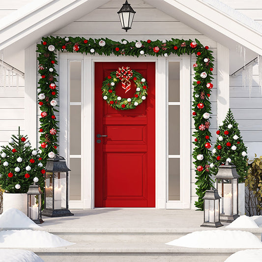 Fox Outdoor Winter Christmas Vinyl Photos Backdrop - Foxbackdrop