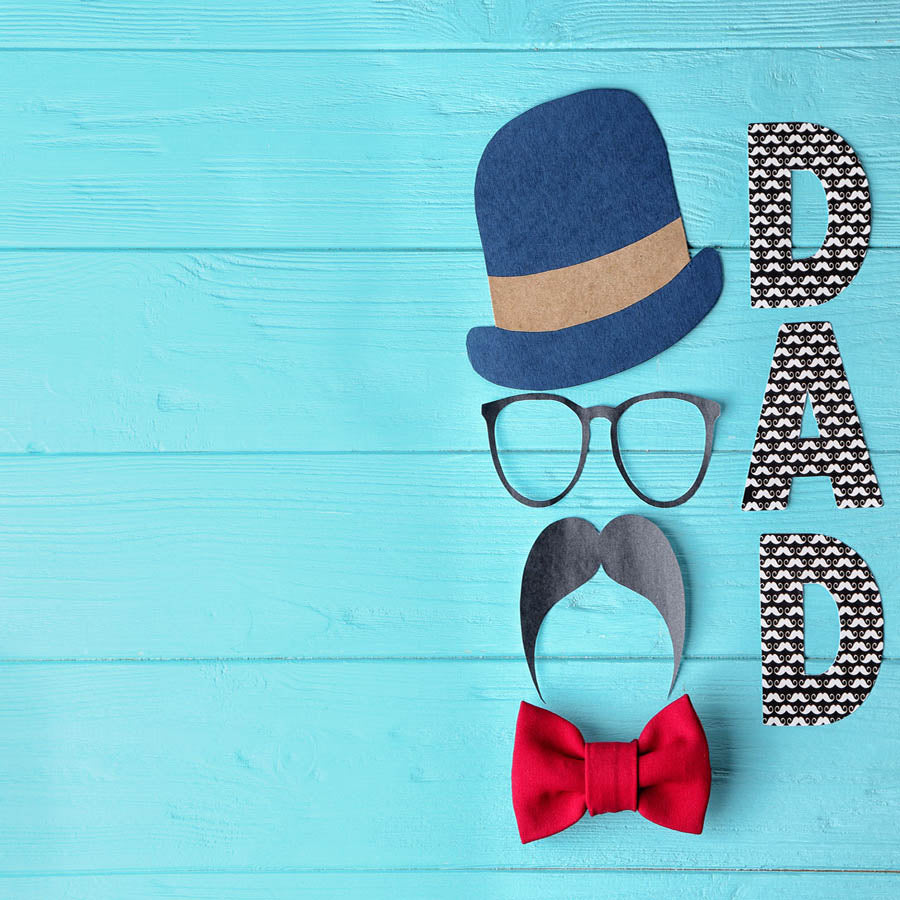 Fox Rolled Father's Day Hat Blue Wood Vinyl Backdrop - Foxbackdrop