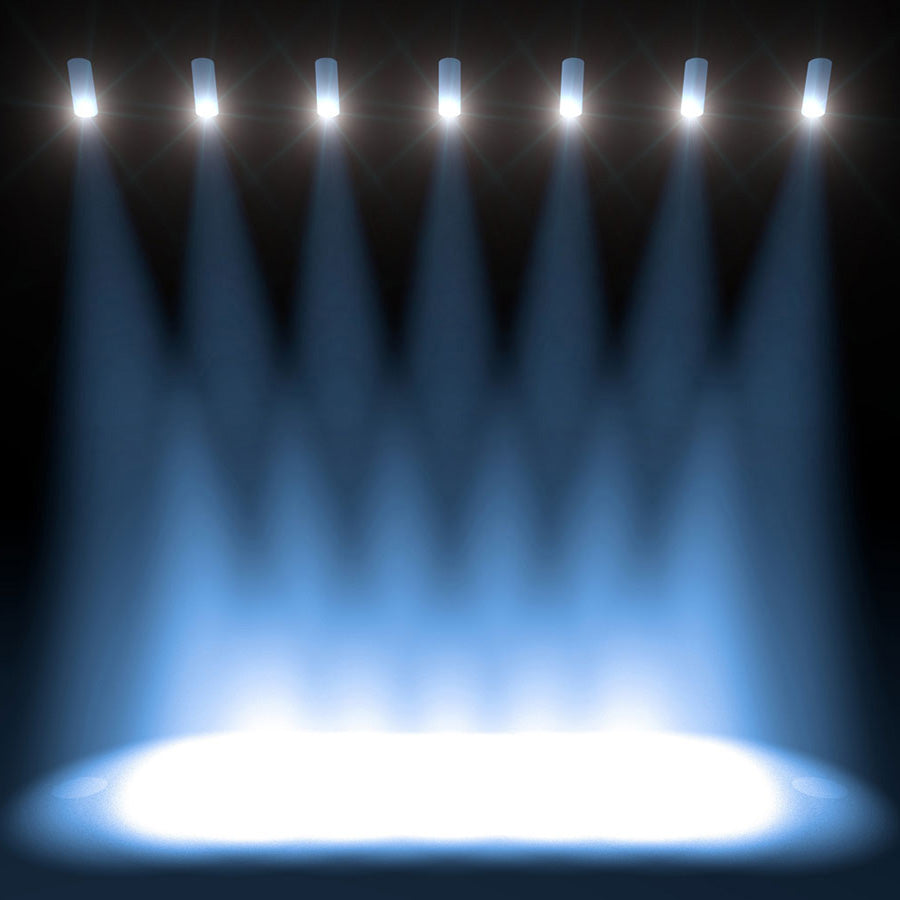 Fox Rolled Blue Stage Lights Show Vinyl Photography Backdrop - Foxbackdrop